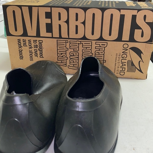 OVERSHOES MENS LOW CUT SYNTHETIC RUBBER BLACK NONSKID - Picture 1 of 5